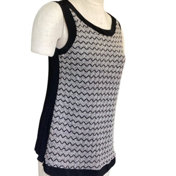 Chico's Travelers Tank Top Chain Mesh Sz 1 (M/8) Black Silver Gold 105M - Picture 3 of 10